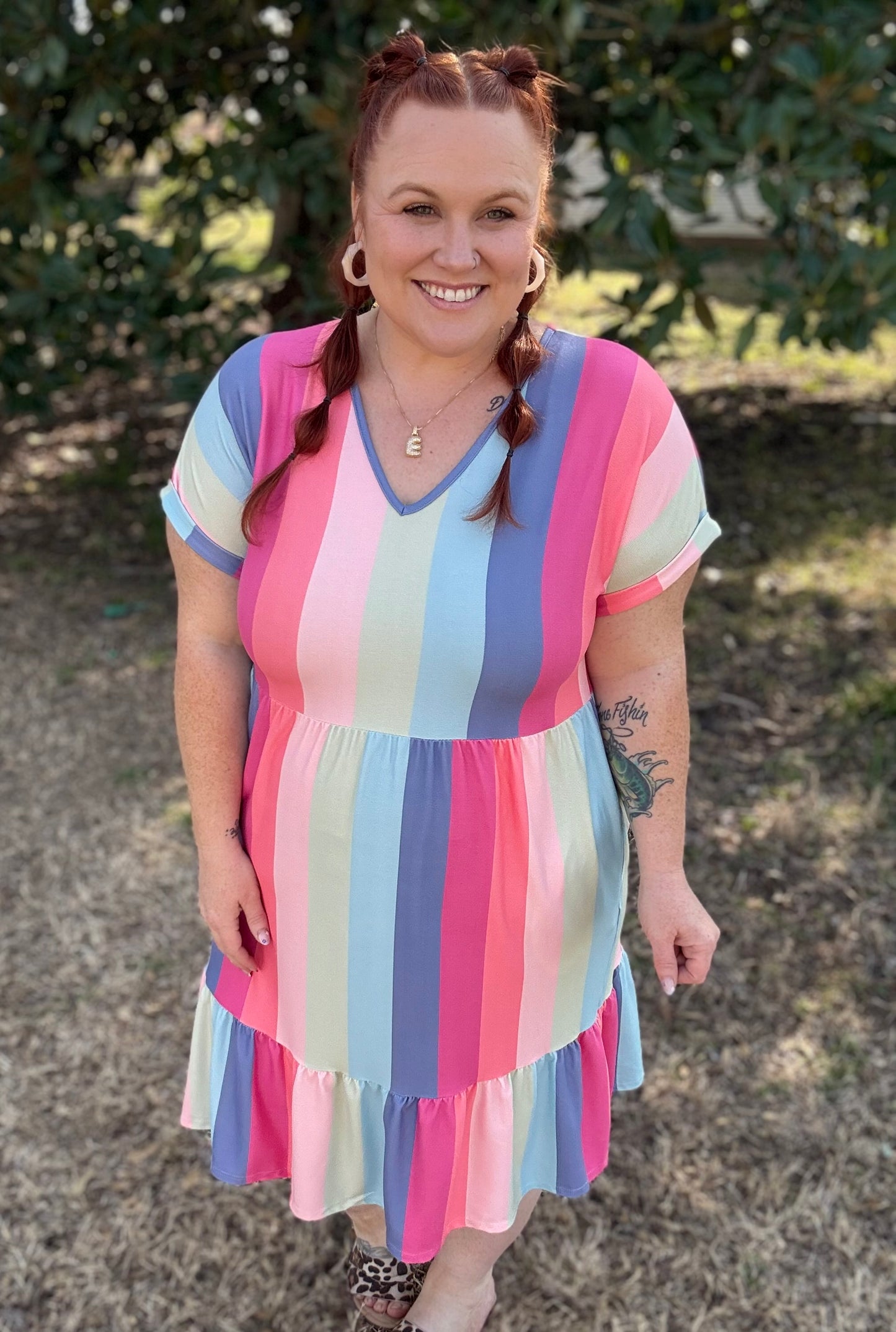 Brenda Striped Midi Dress