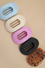 Jumbo Lay Flat Oval Hair Claw Clips (Multiple Colors)