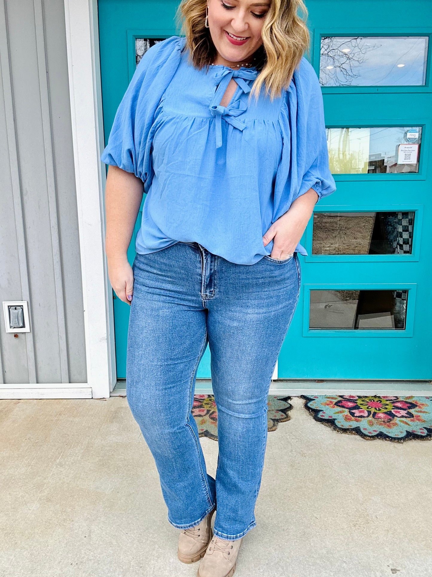 Kaci High Rise Bootcut Vervet Jean