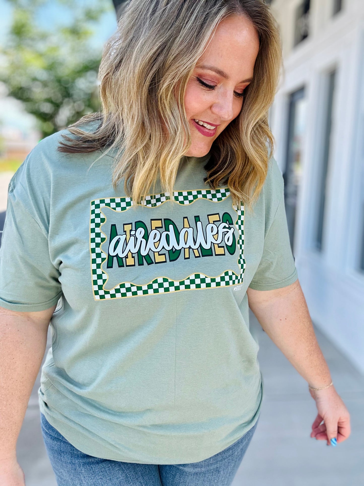 Checkered Outline School Spirit Tee