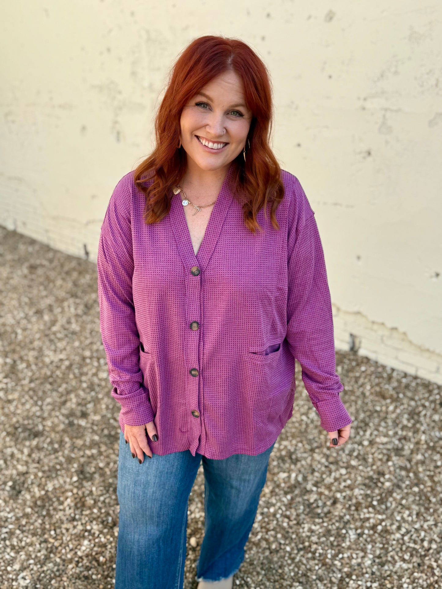 Two-Toned Charm Cardigan - Magenta