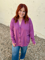 Two-Toned Charm Cardigan - Magenta