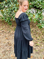 Kathleen Smocked Dress In Black