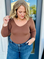Seamless Reversible Long Sleeve in Coffee Brown