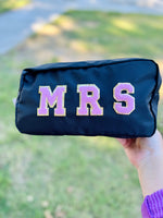 Mrs. Chenille Patch Travel Pouches (Multiple Colors)