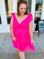 Alianah Pink Tiered Dress