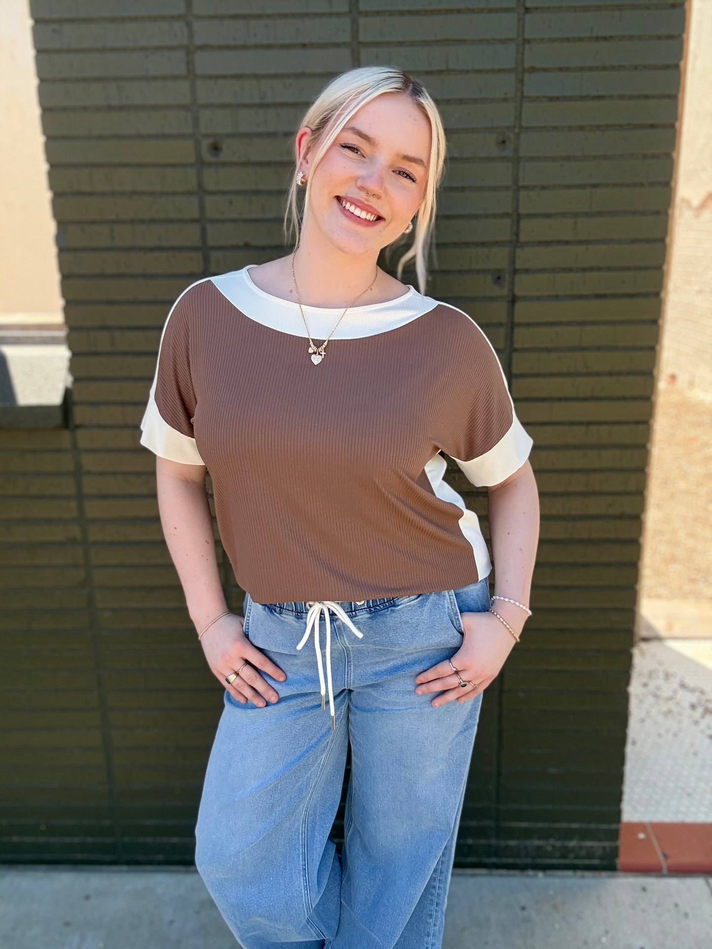 Leah Mocha Top