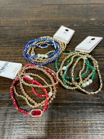 Set of Five Beaded Stretch Bracelet