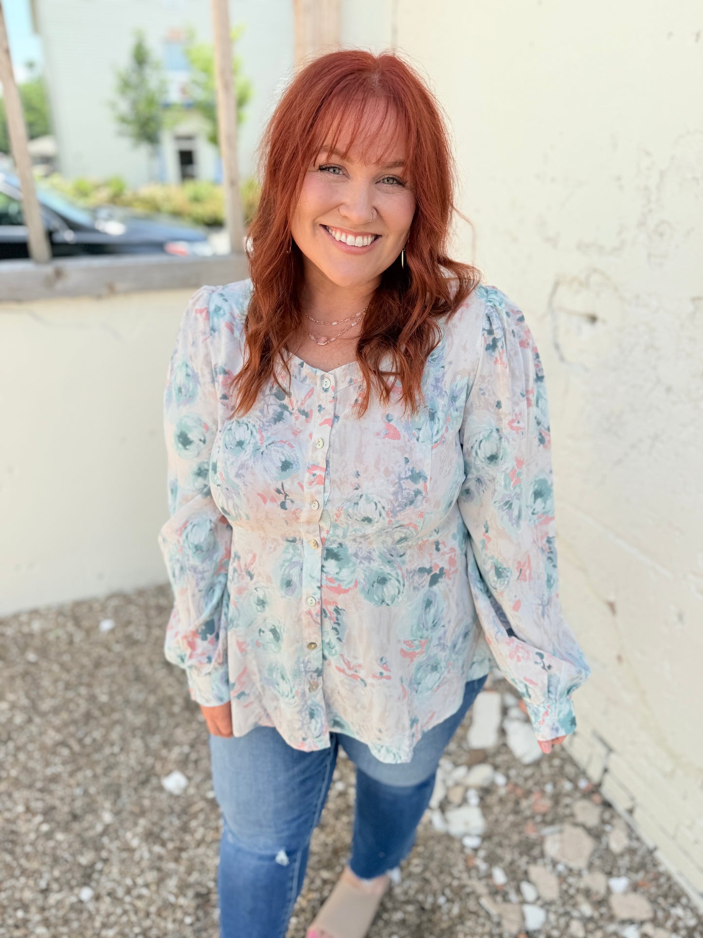 Sophia Floral Button Down Top
