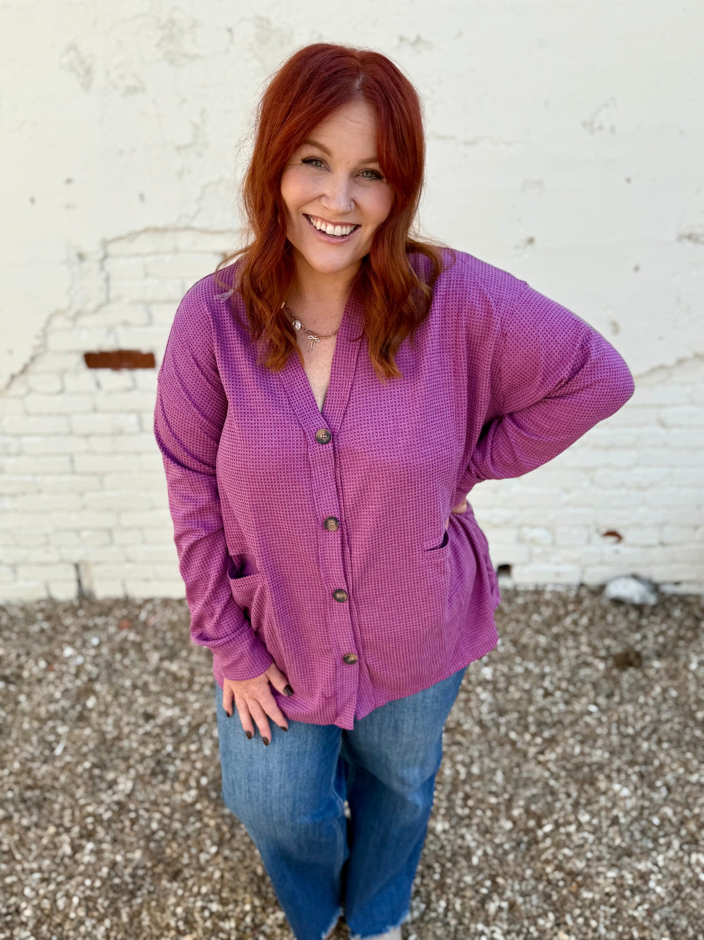Two-Toned Charm Cardigan - Magenta