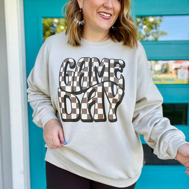 Game Day Checkered Monochrome (Sweatshirt or Tee)