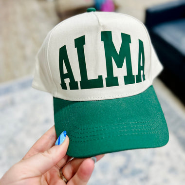 Alma Varsity Twill Hat in Dark Green