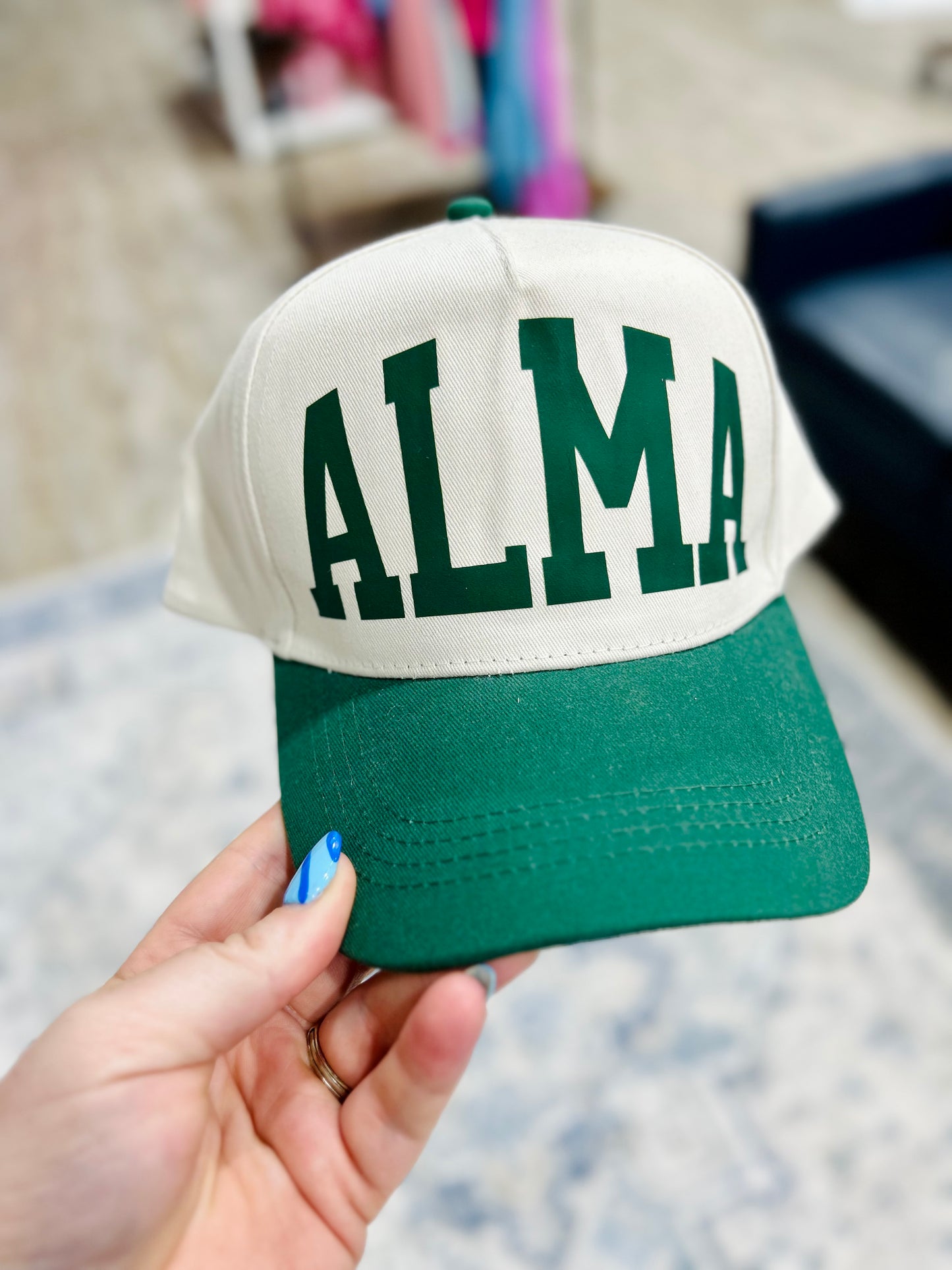 Alma Varsity Twill Hat in Dark Green