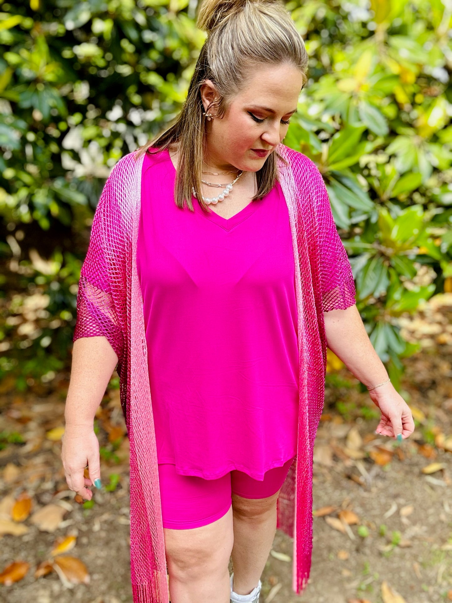 Laylah Biker Set in Hot Pink