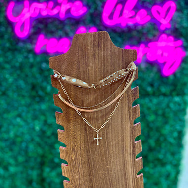 Triple Layer Cross Scarf Necklace
