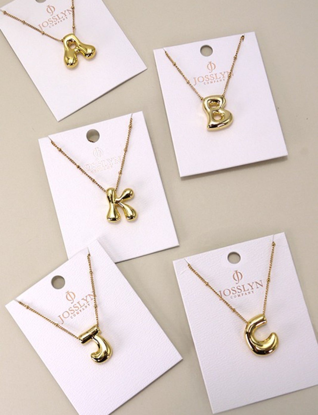 SS Bubble Initial Necklace