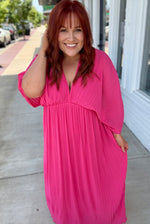 Ashlynn Pink Pleated Dress