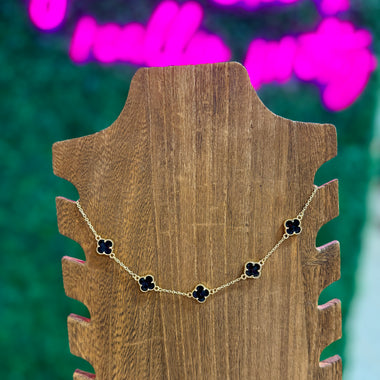 Crystal Clover Necklace (Multiple Colors)