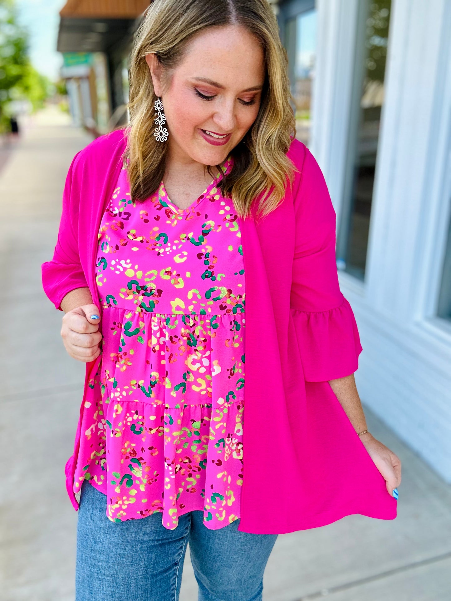 Finley Flutter Sleeved Kimono in Pink