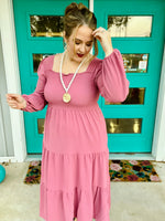 Kathleen Smocked Dress In Rose