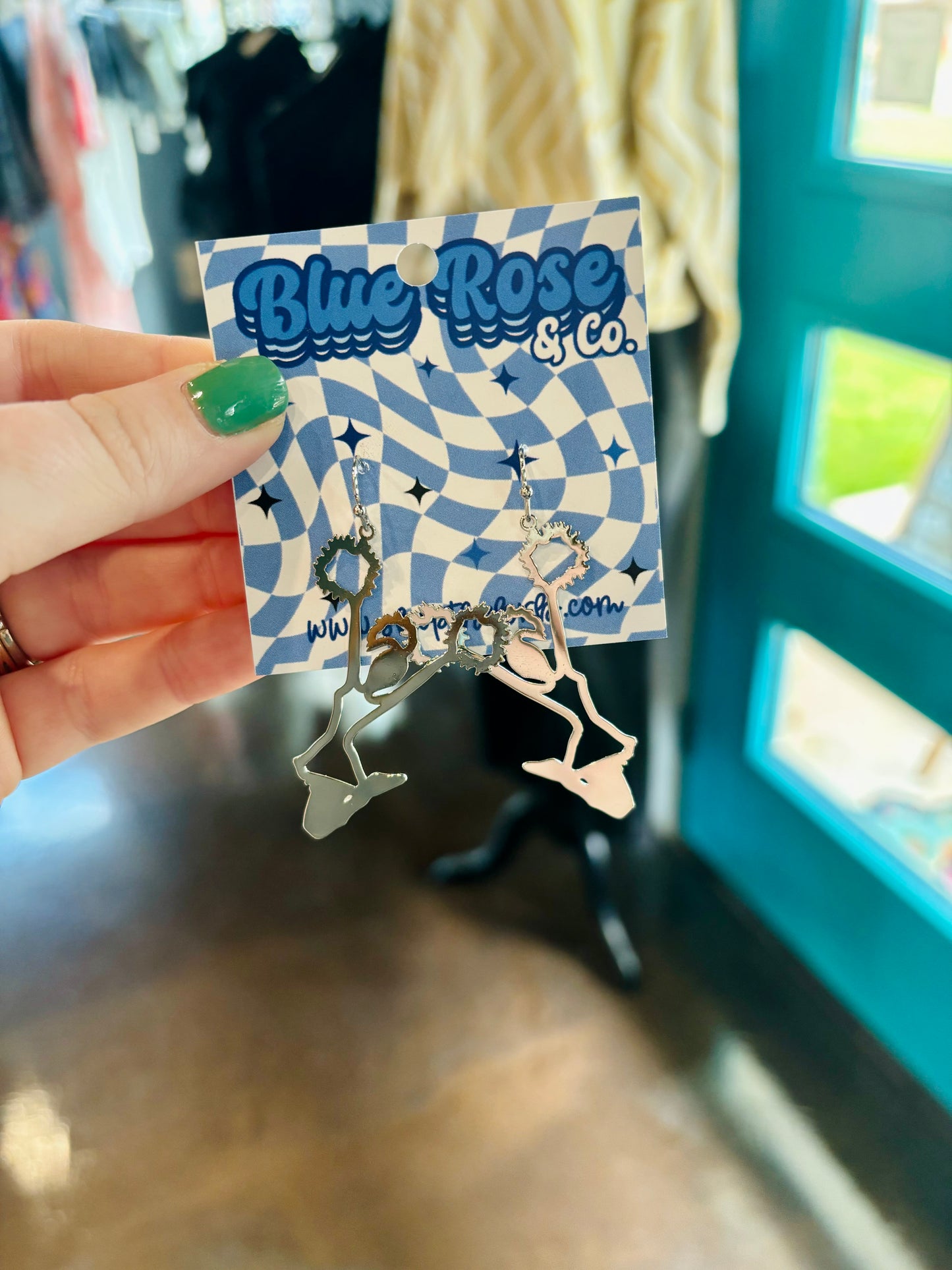 Metal Cheerleader Drop Earrings