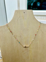 Chainlink Cross Necklace in Multi