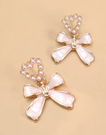 Bow Pearl Drop Earrings