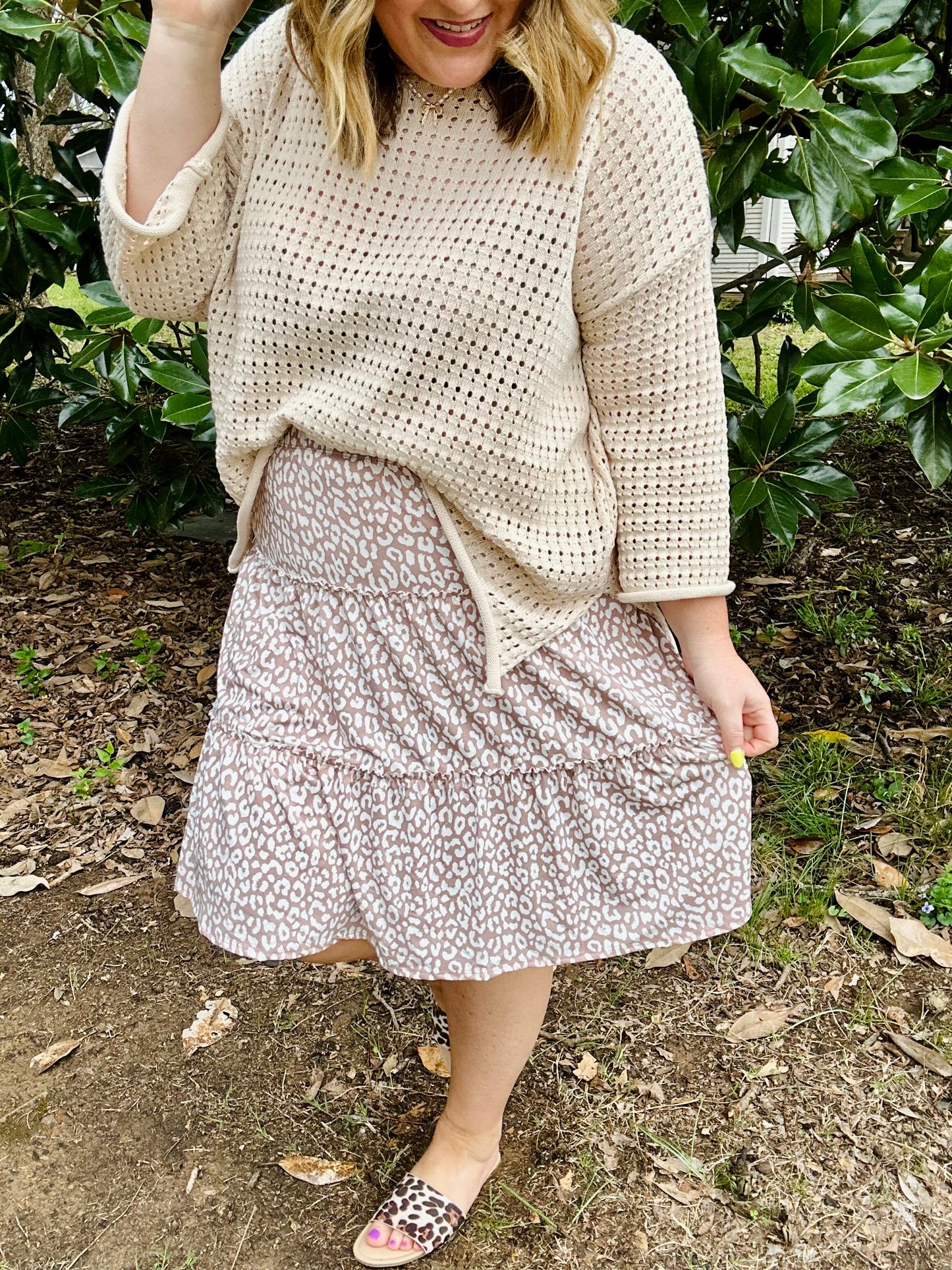 Raylee Animal Print Ruffled Skirt