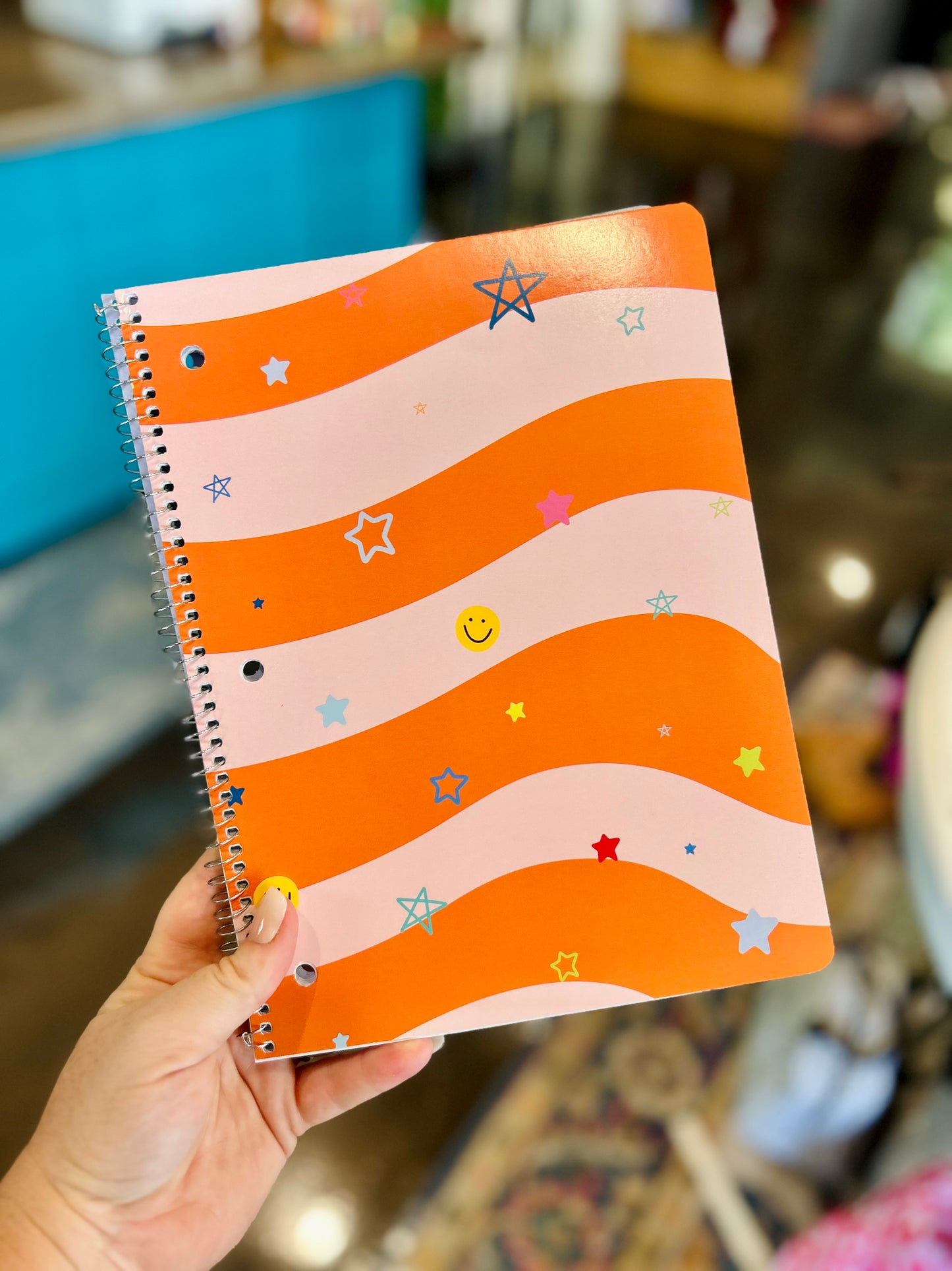 Wavy Icons Spiral Notebook
