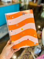Wavy Icons Spiral Notebook