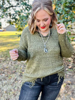 Jessica Frayed Hem Sweater