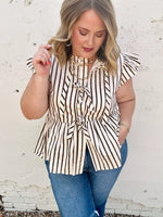 Sarah Striped Peplum Top