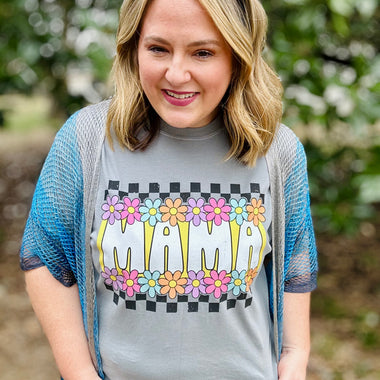 Mama Daisy Checkered Tee