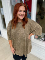 Olive Jessica Acid Wash Shirt