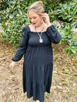 Kathleen Smocked Dress In Black
