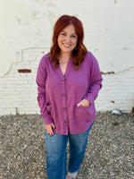 Two-Toned Charm Cardigan - Magenta