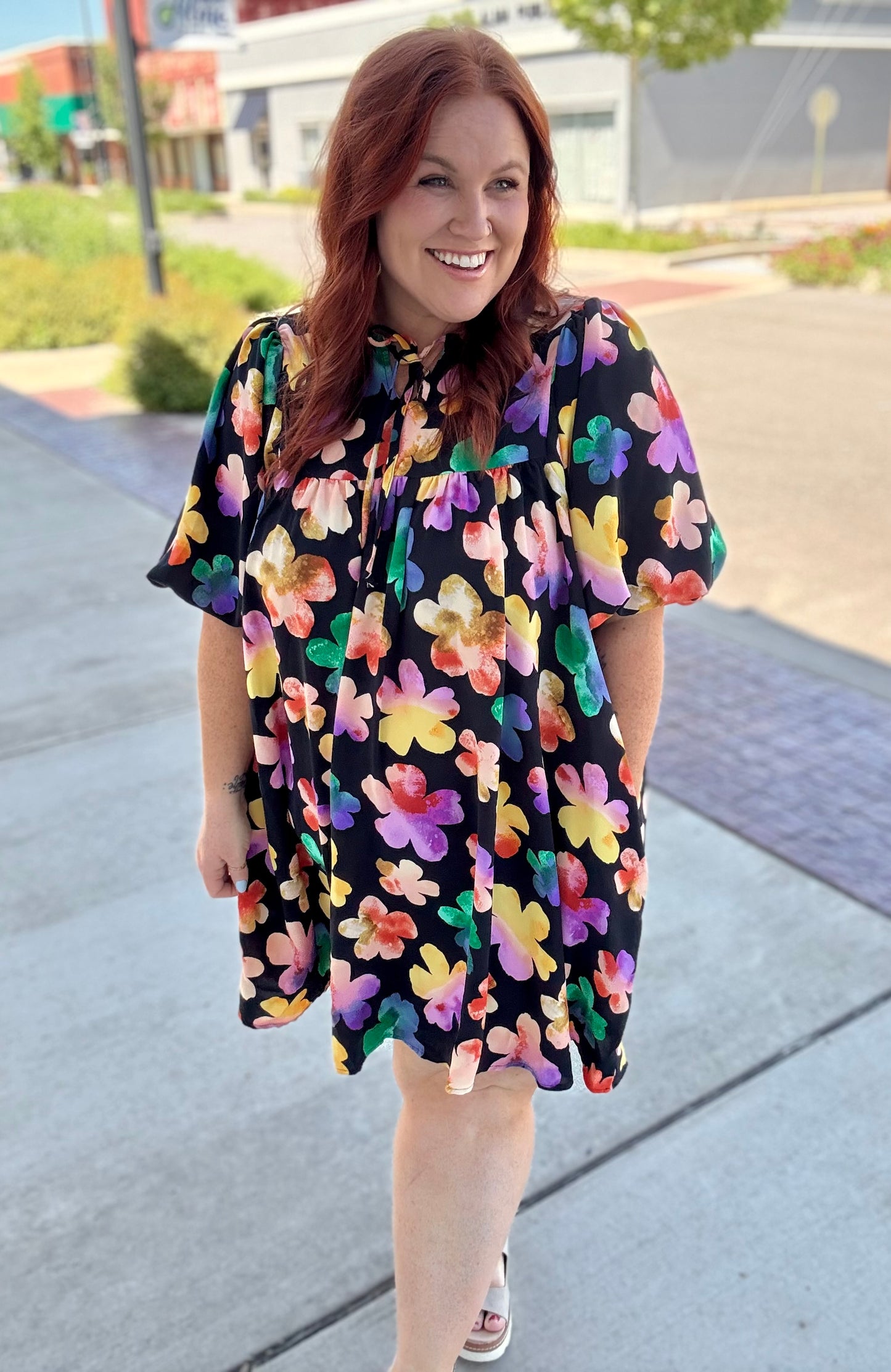 Kacey Black Floral Dress