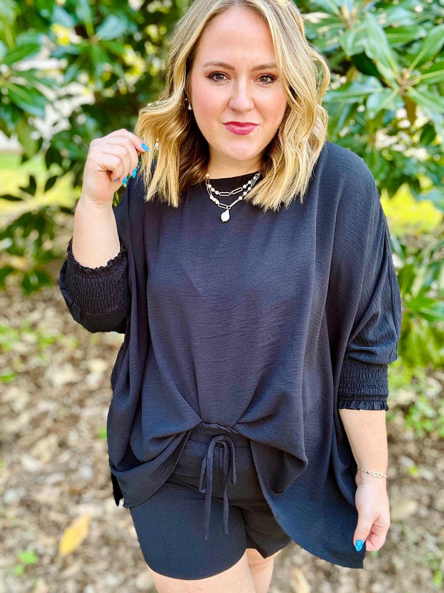 Erin Woven Top & Shorts Set