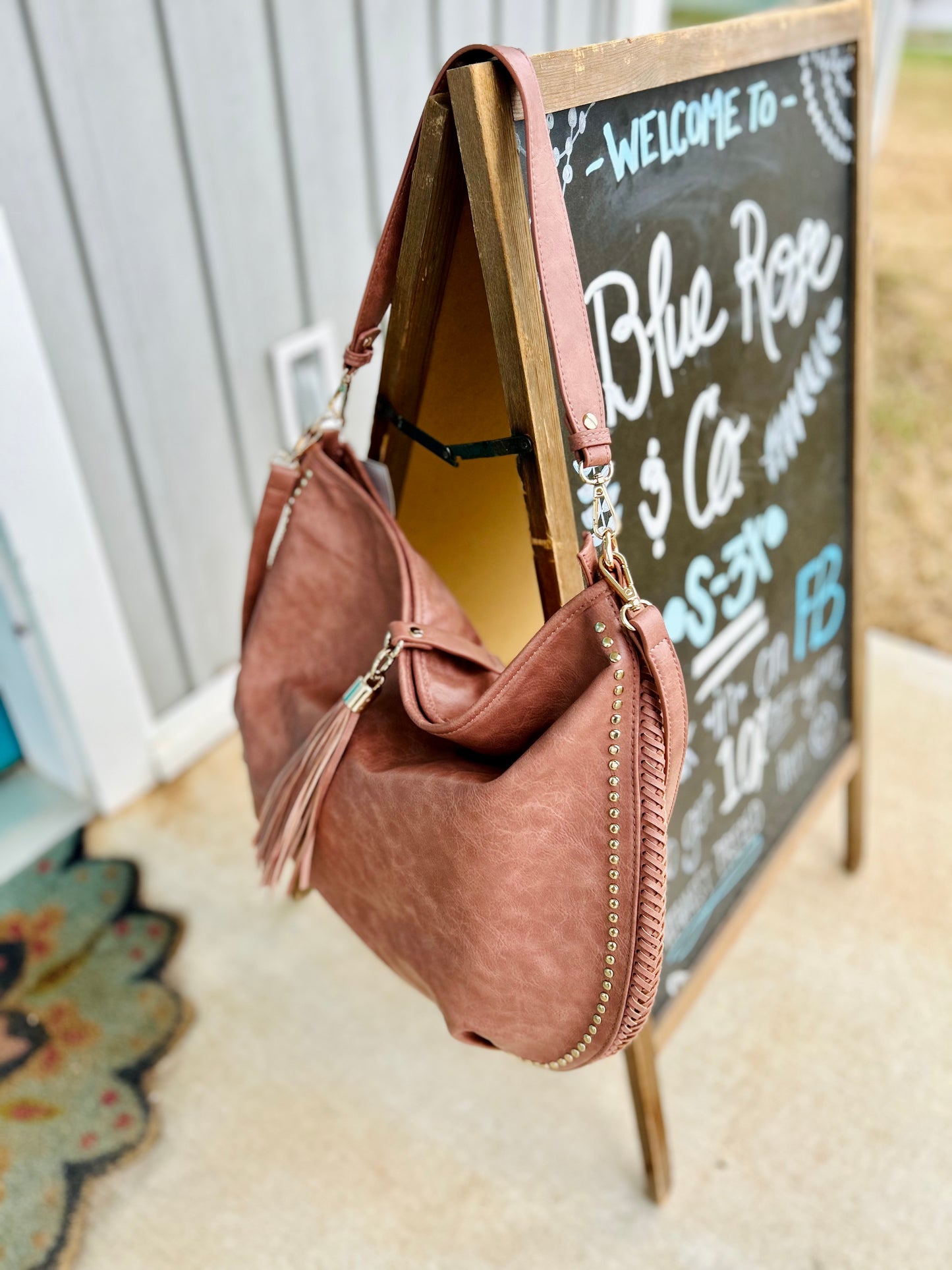Cindy Studded Oversized Bag in Mauve