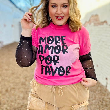 Mor Amor Tee on Comfort Colors