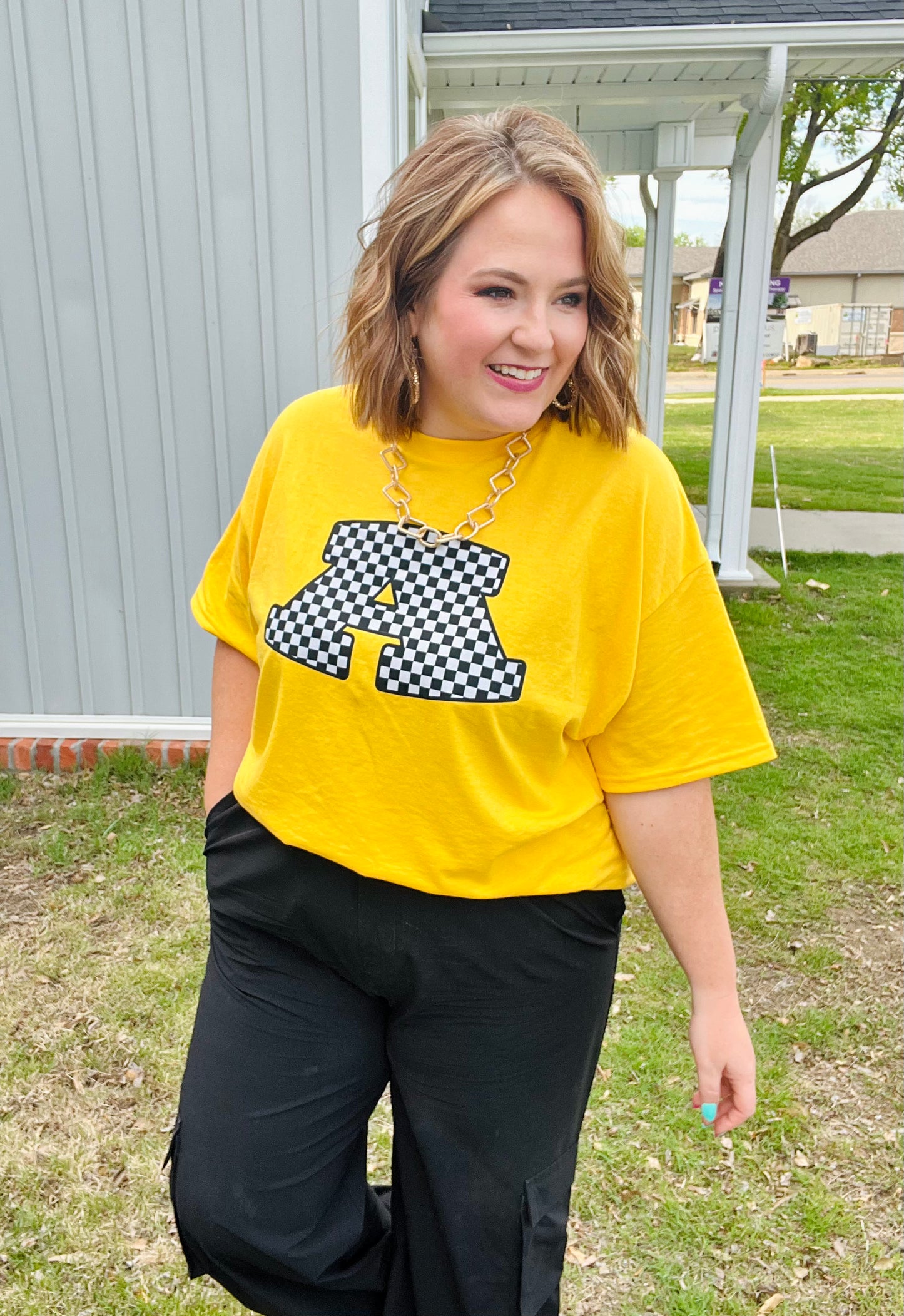 Checkered Airedale Tee (Any Color!)