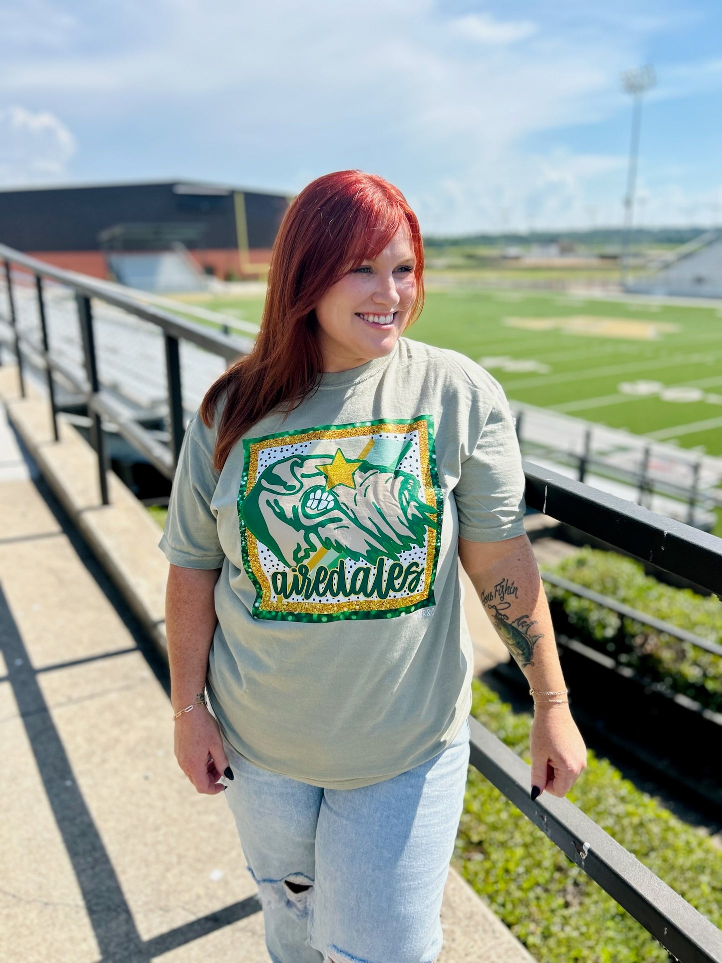 Glitter Star School Spirit On Comfort Colors (Customizable)