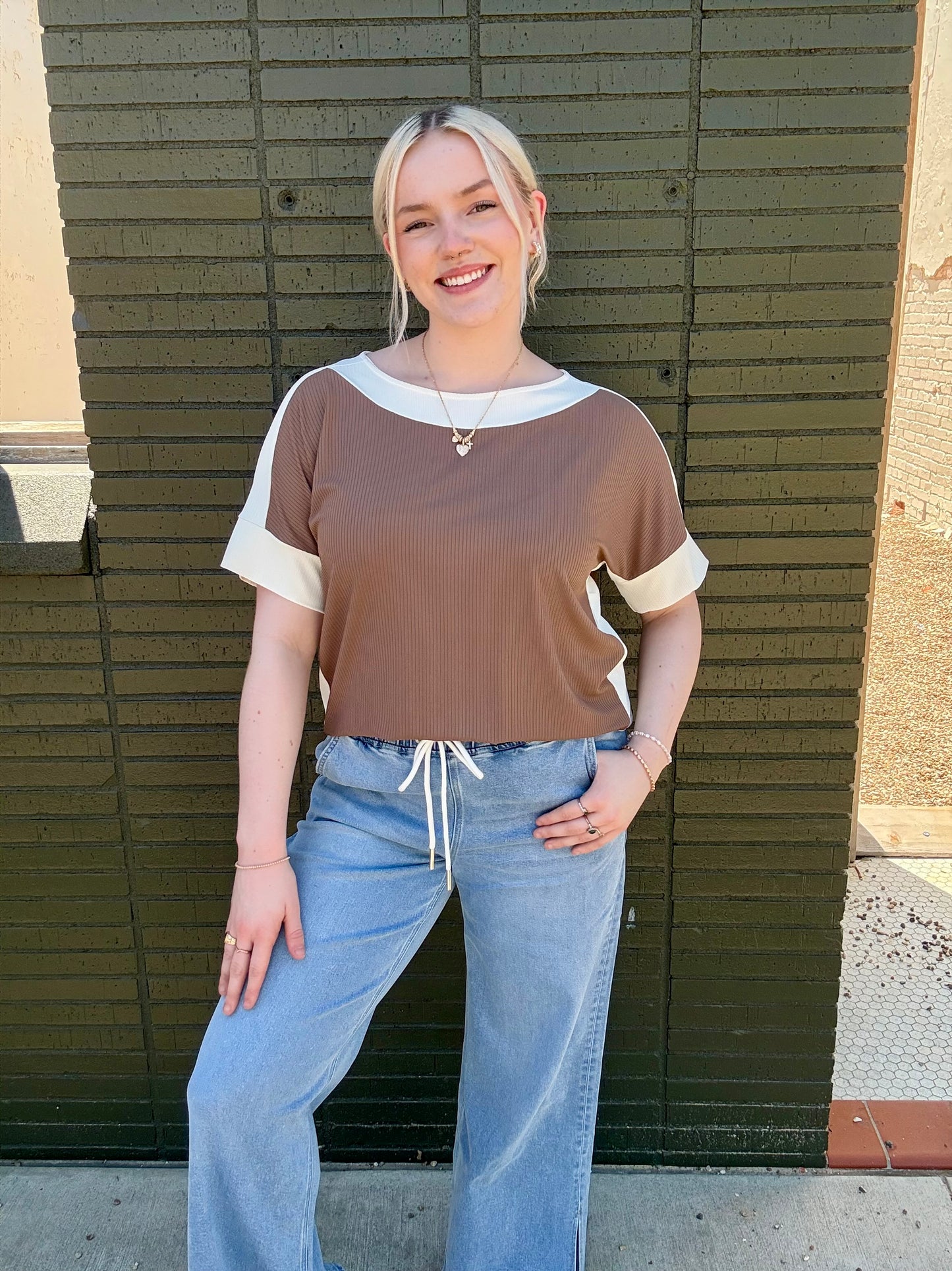 Leah Mocha Top