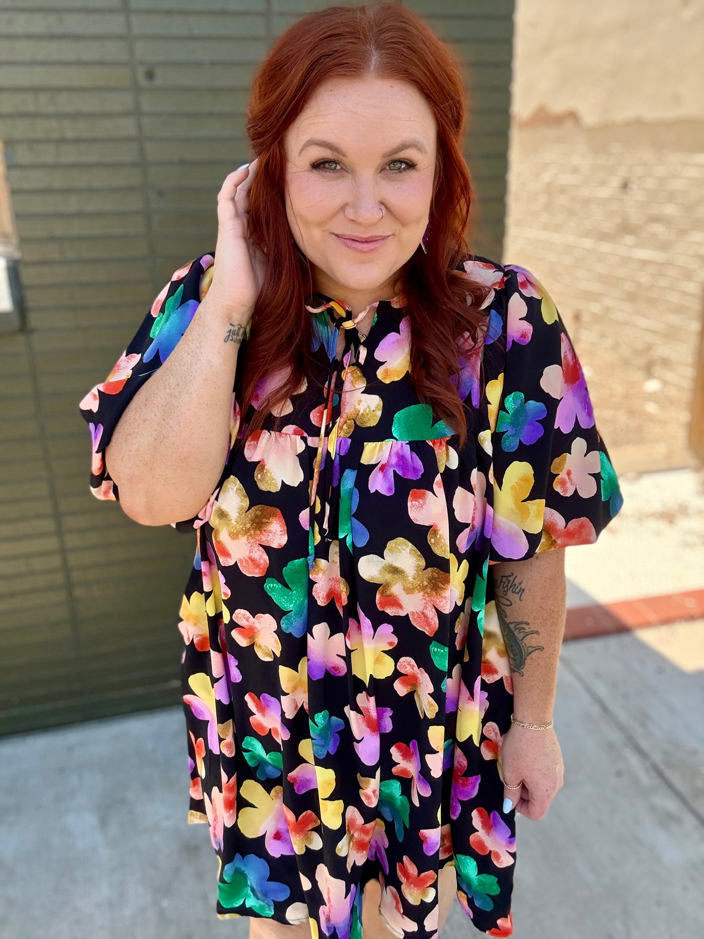 Kacey Black Floral Dress