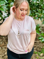 Chelsey Shimmer Pocket Tee (Multiple Colors)