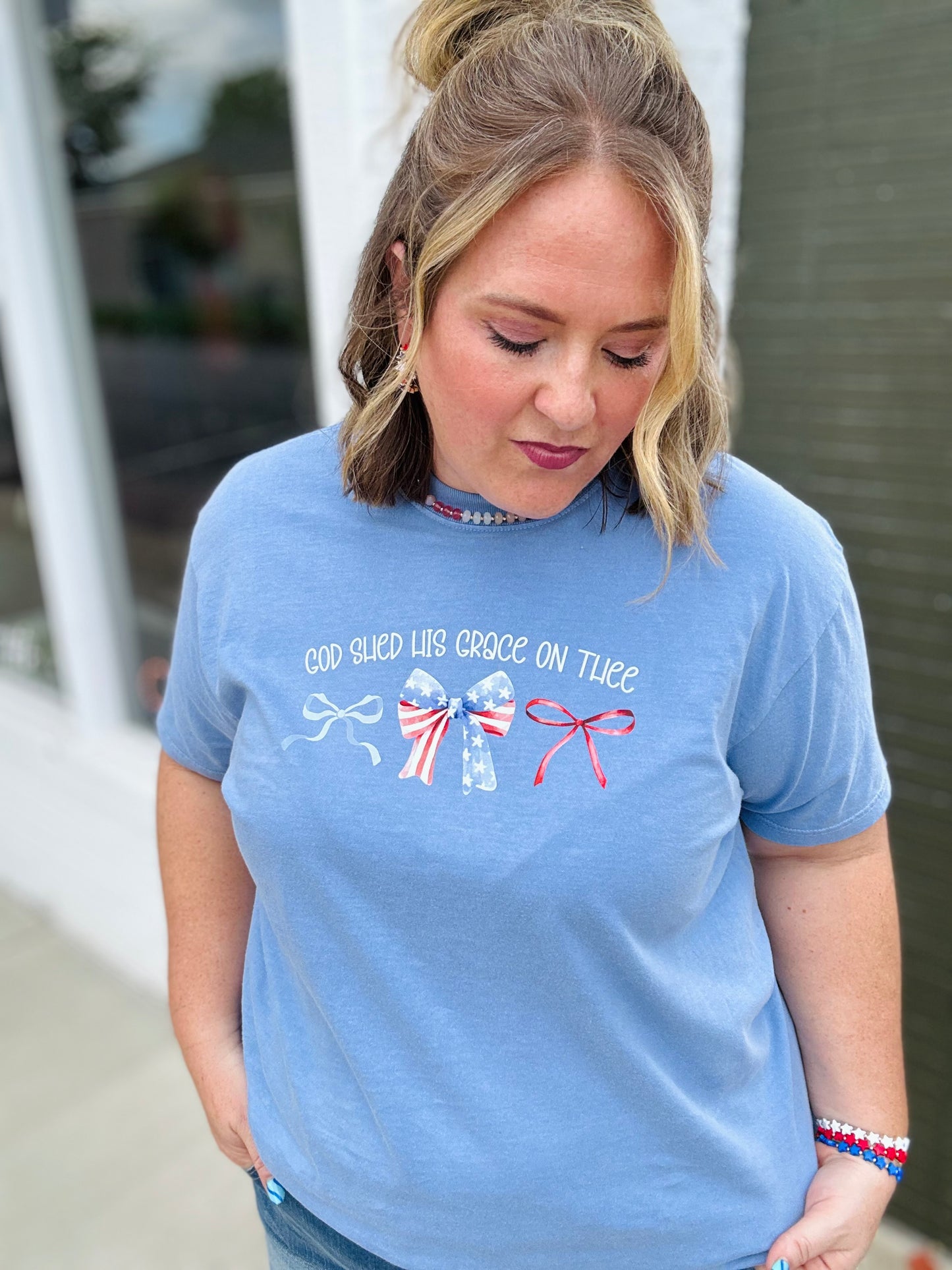 Shed His Grace Bows On Comfort Colors