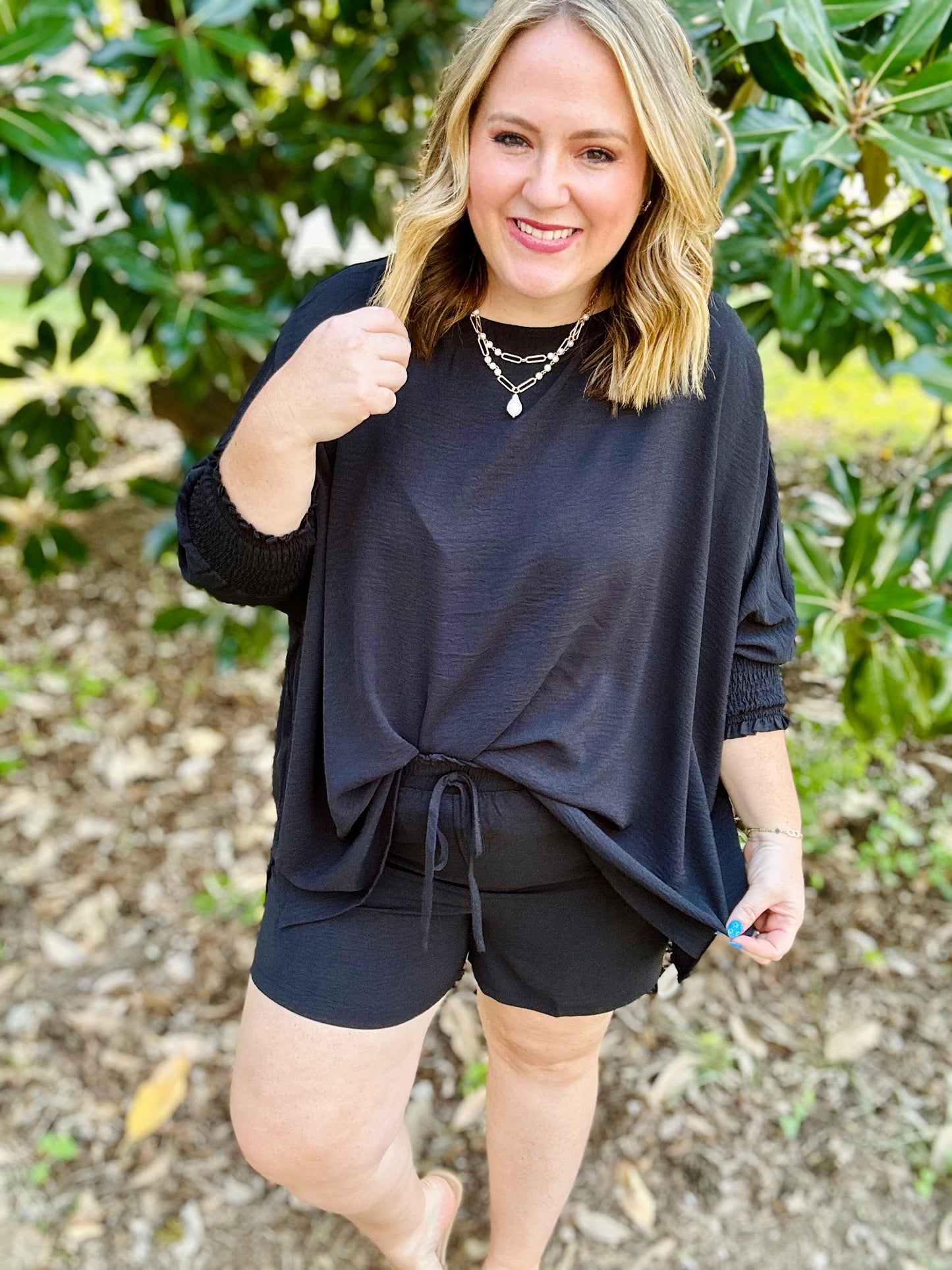 Erin Woven Top & Shorts Set