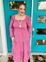 Kathleen Smocked Dress In Rose