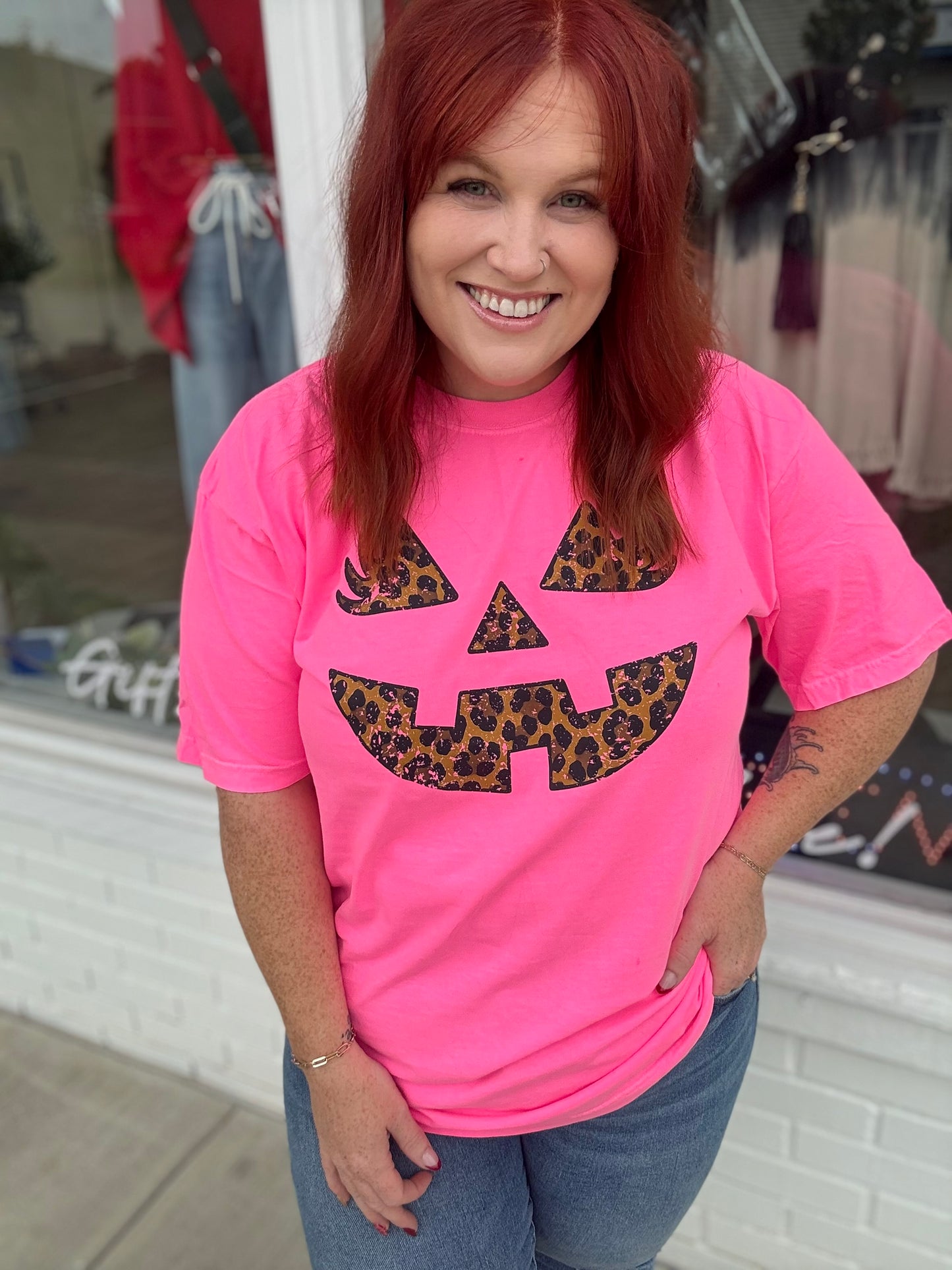 Neon Leopard Jack- O Tee