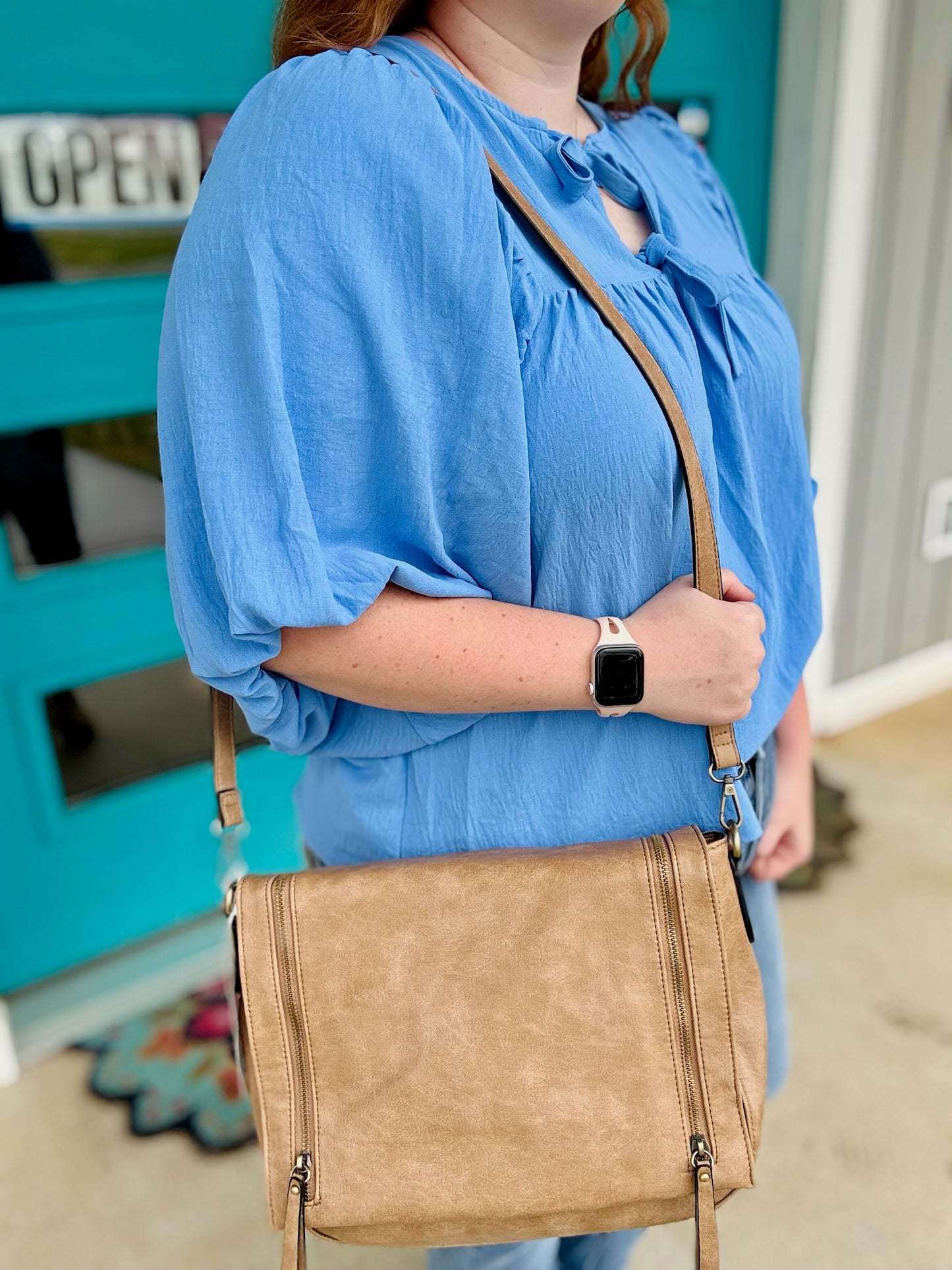 Kaci Overflap Crossbody in Khaki